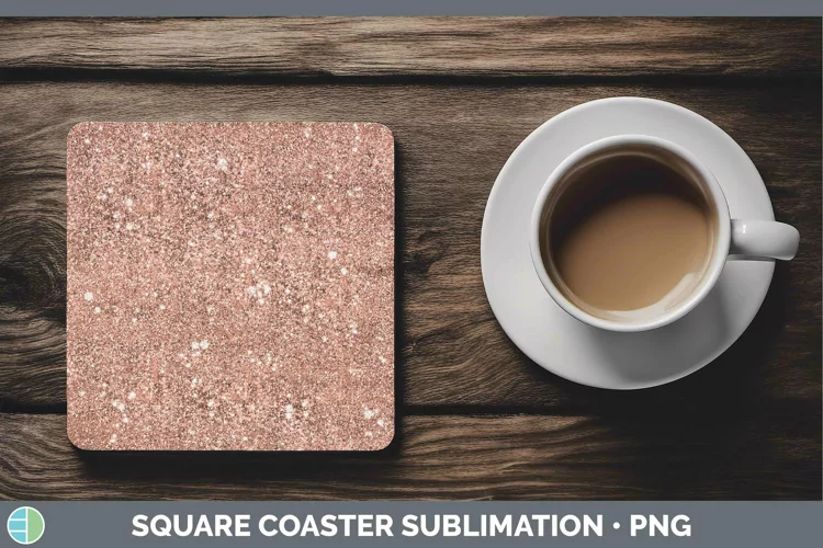 Glitter Deep Orange Square Coaster Sublimation Coaster Desig