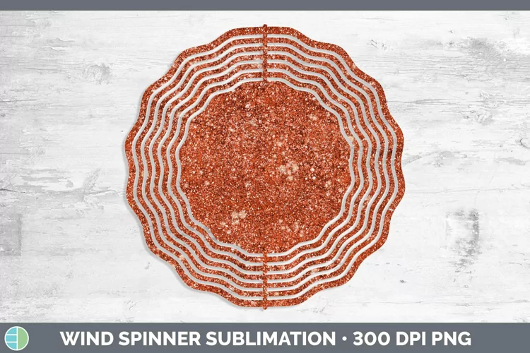 Glitter Deep Orange Wind Spinner Sublimation Spinner Designs