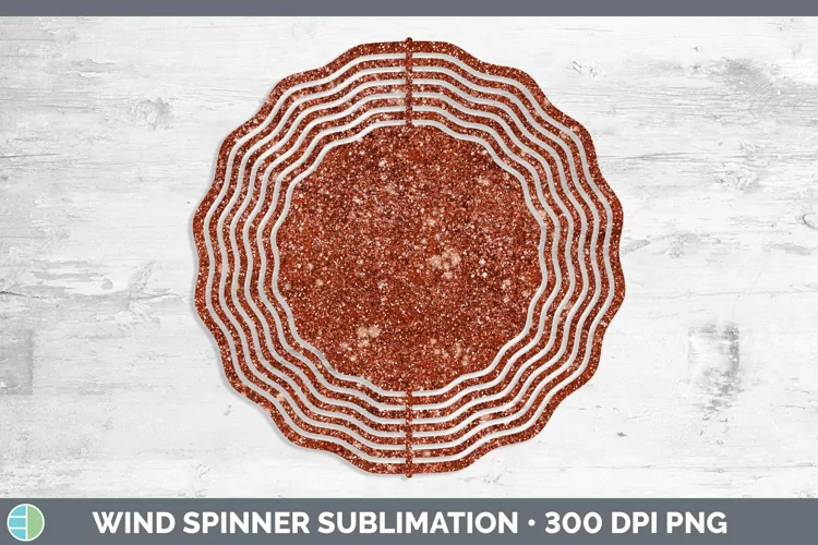Glitter Deep Orange Wind Spinner Sublimation Spinner Designs
