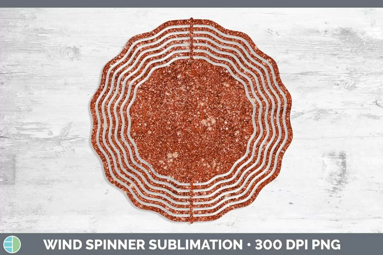 Glitter Deep Orange Wind Spinner Sublimation Spinner Designs