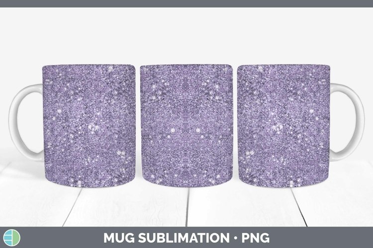 Glitter Deep Purple Mug Wrap Sublimation Coffee Cup Designs
