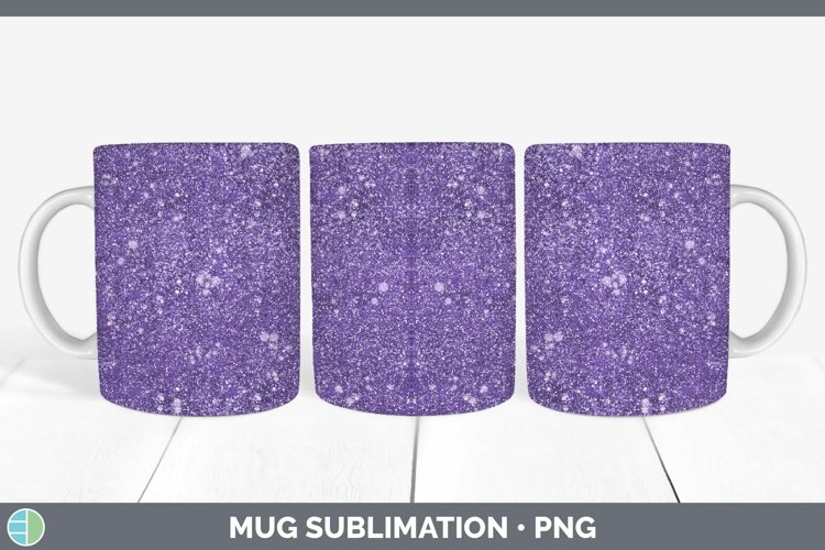 Glitter Deep Purple Mug Wrap Sublimation Coffee Cup Designs