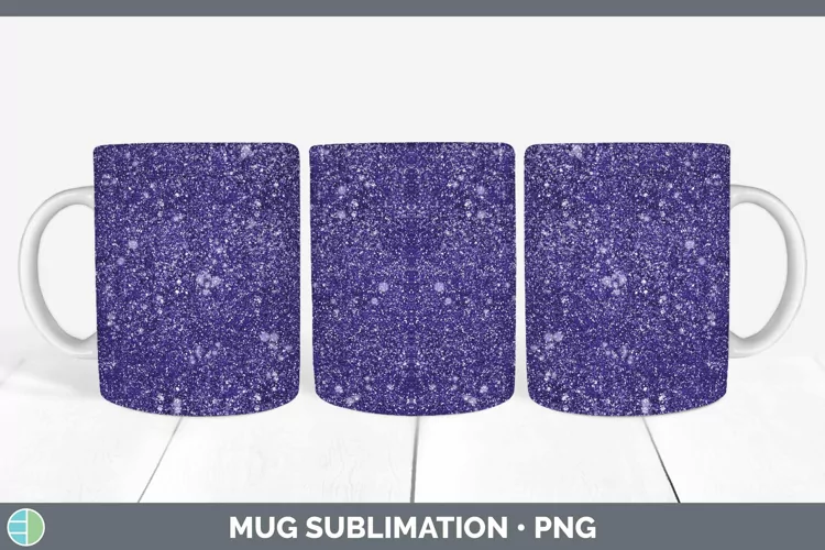 Glitter Deep Purple Mug Wrap Sublimation Coffee Cup Designs