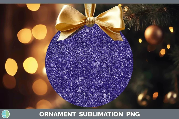 Glitter Deep Purple Ornament Sublimation Bauble Designs