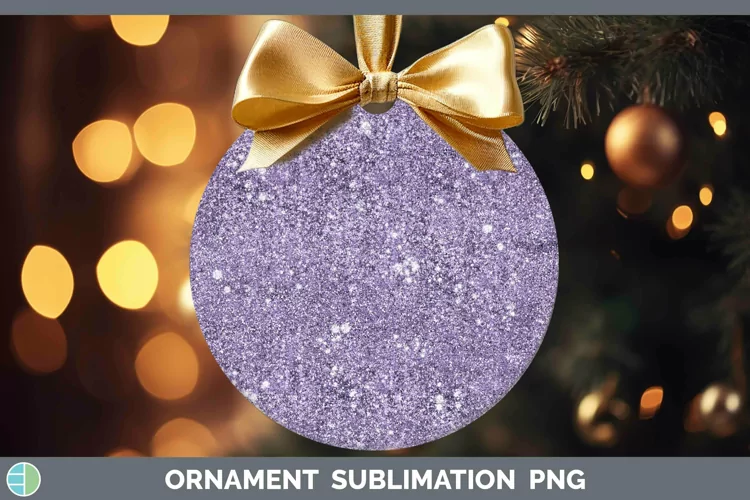 Glitter Deep Purple Ornament Sublimation Bauble Designs