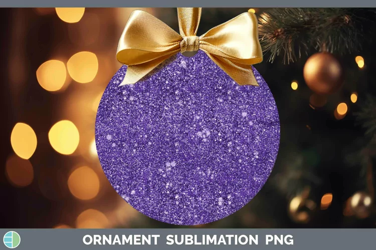 Glitter Deep Purple Ornament Sublimation Bauble Designs
