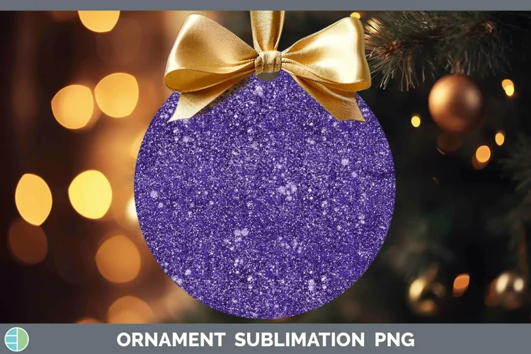 Glitter Deep Purple Ornament Sublimation Bauble Designs