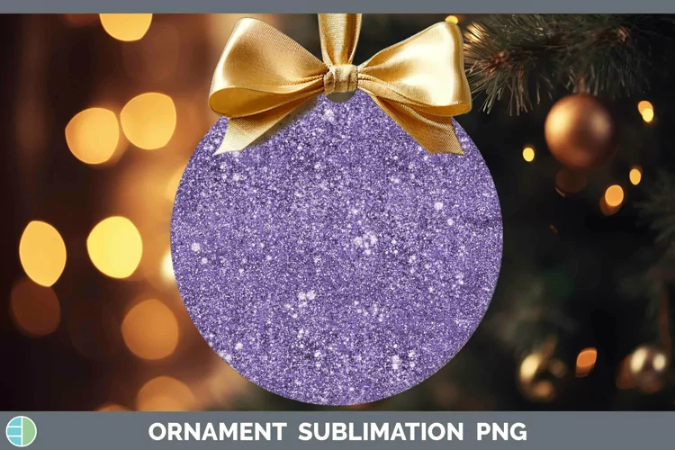 Glitter Deep Purple Ornament Sublimation Bauble Designs