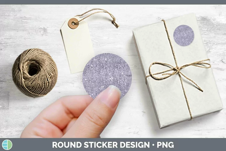 Glitter Deep Purple Stickers | Round Labels Designs