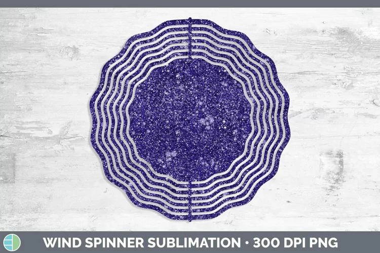 Glitter Deep Purple Wind Spinner Sublimation Spinner Designs