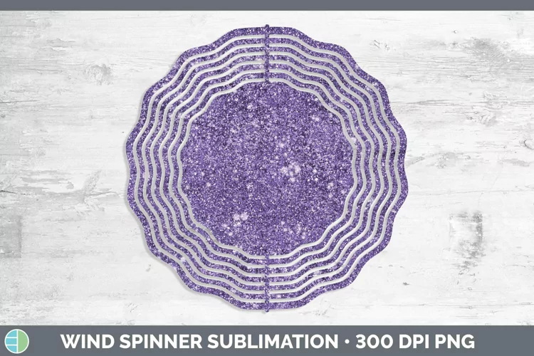 Glitter Deep Purple Wind Spinner Sublimation Spinner Designs
