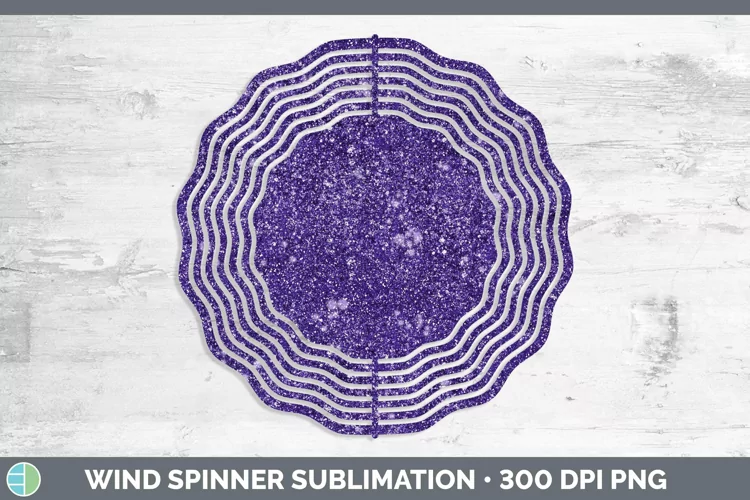 Glitter Deep Purple Wind Spinner Sublimation Spinner Designs