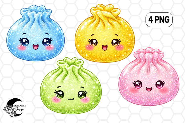 Cute Glitter Dumpling Cliparts | PNG