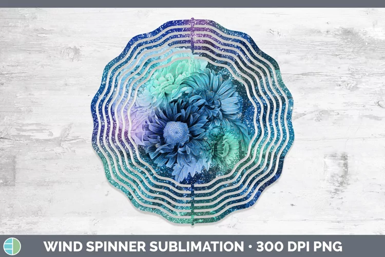 Glitter Flowers Wind Spinner Sublimation Spinner Designs
