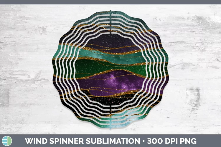 Glitter Galaxy Agate Wind Spinner Sublimation Spinner Design