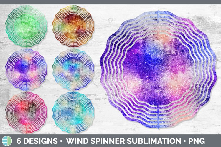 Glitter Galaxy Wind Spinner Sublimation Designs Bundle