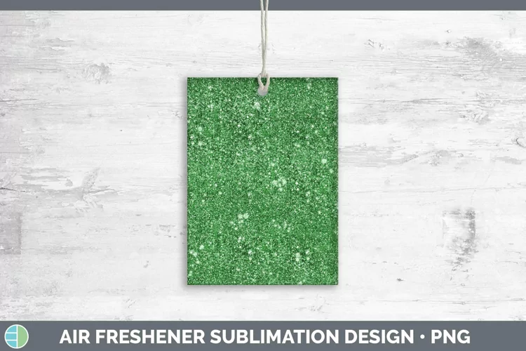 Glitter Green Air Freshener Sublimation Car Freshener Design