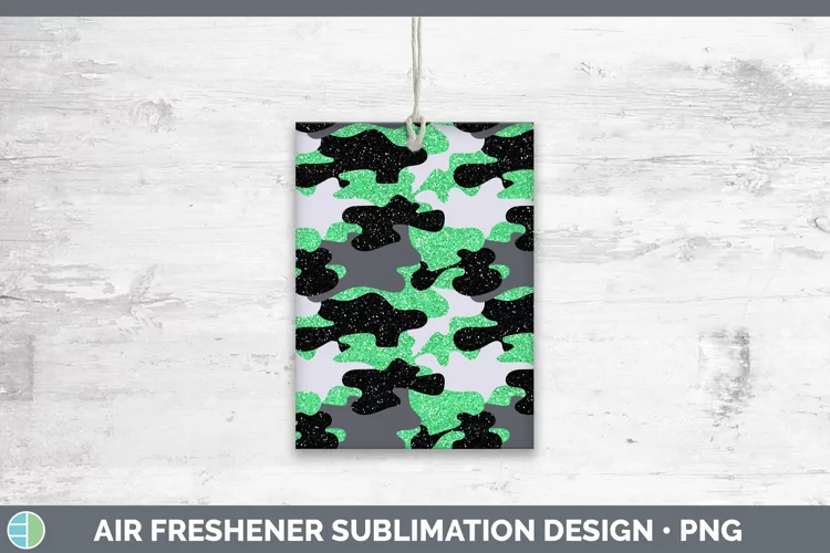 Glitter Green Camo Air Freshener Sublimation Car Freshener D