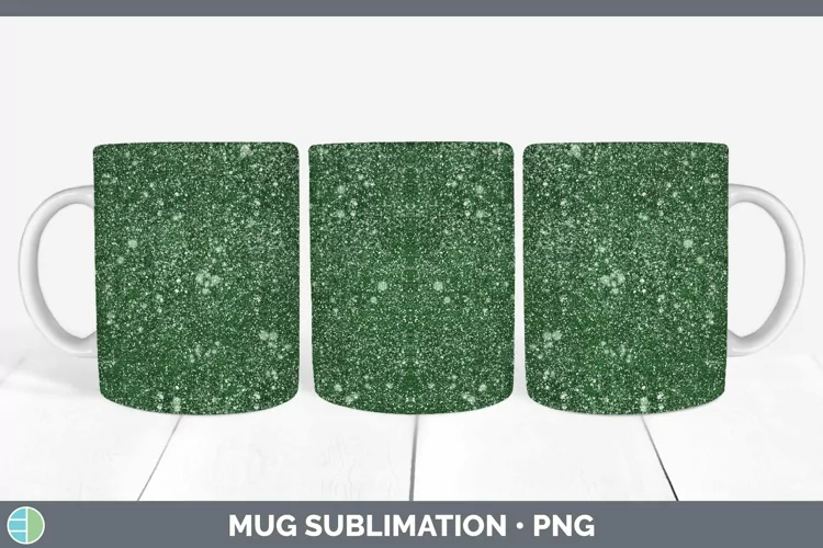 Glitter Green Mug Wrap Sublimation Coffee Cup Designs