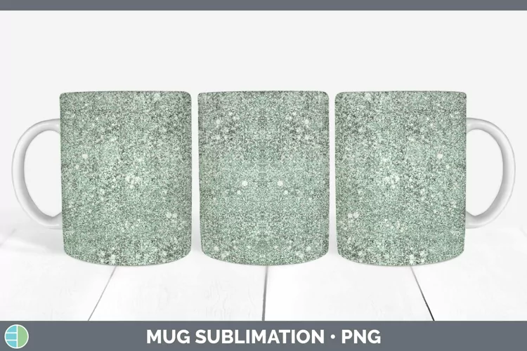 Glitter Green Mug Wrap Sublimation Coffee Cup Designs