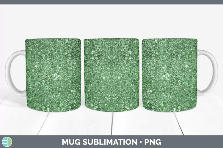 Glitter Green Mug Wrap Sublimation Coffee Cup Designs