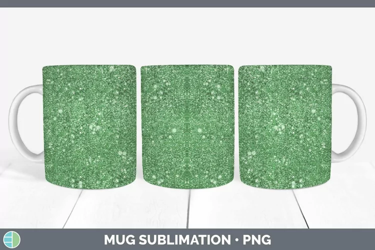 Glitter Green Mug Wrap Sublimation Coffee Cup Designs