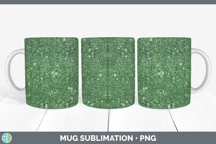 Glitter Green Mug Wrap Sublimation Coffee Cup Designs