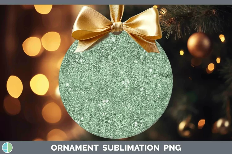 Glitter Green Ornament Sublimation Bauble Designs