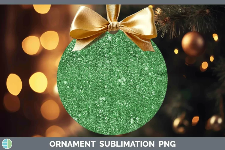 Glitter Green Ornament Sublimation Bauble Designs