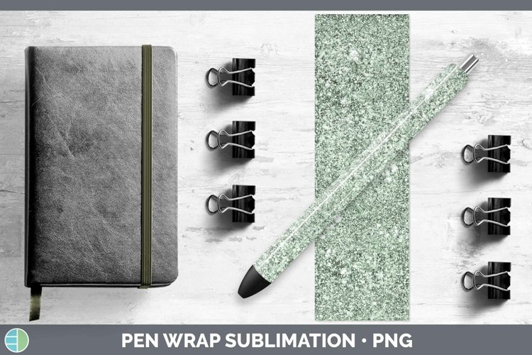 Glitter Green Pen Wrap Sublimation Epoxy Pen Designs