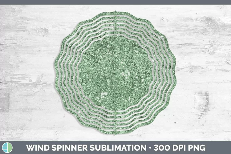 Glitter Green Wind Spinner Sublimation Spinner Designs