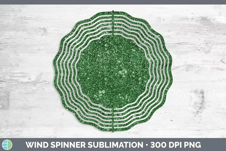Glitter Green Wind Spinner Sublimation Spinner Designs