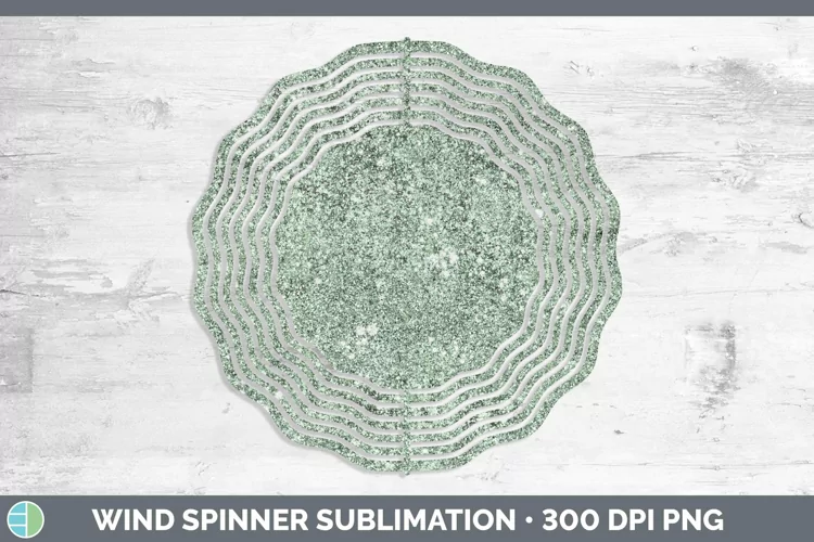 Glitter Green Wind Spinner Sublimation Spinner Designs