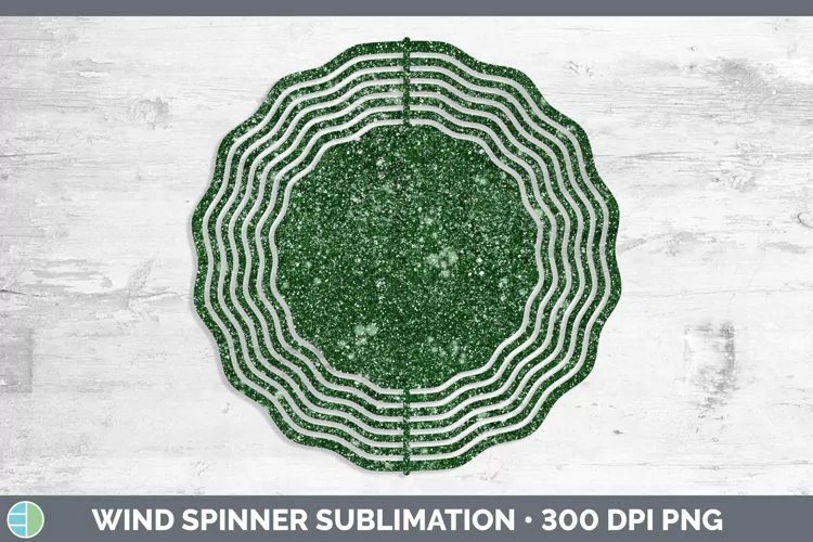 Glitter Green Wind Spinner Sublimation Spinner Designs