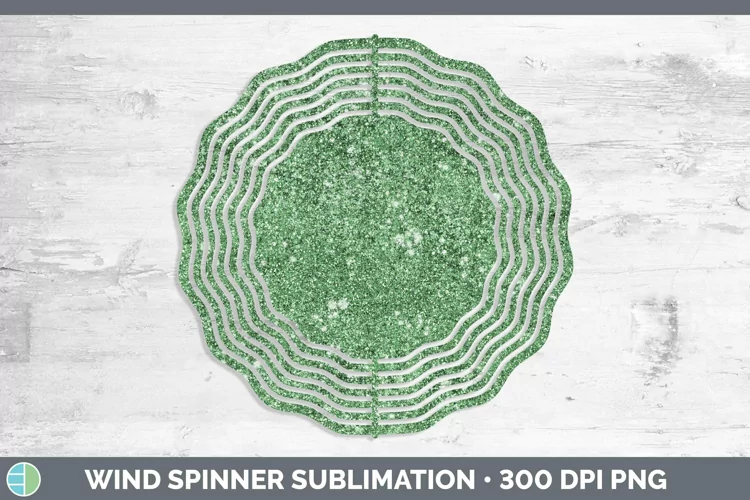 Glitter Green Wind Spinner Sublimation Spinner Designs