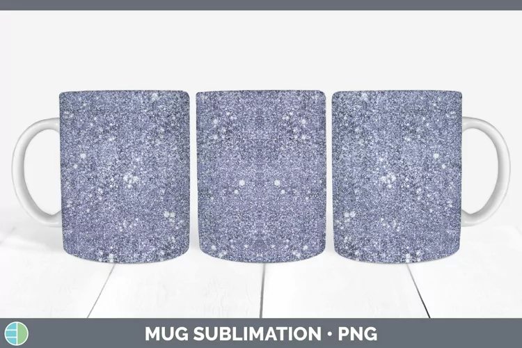 Glitter Indigo Mug Wrap Sublimation Coffee Cup Designs