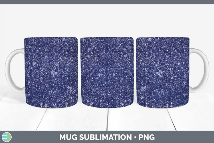 Glitter Indigo Mug Wrap Sublimation Coffee Cup Designs