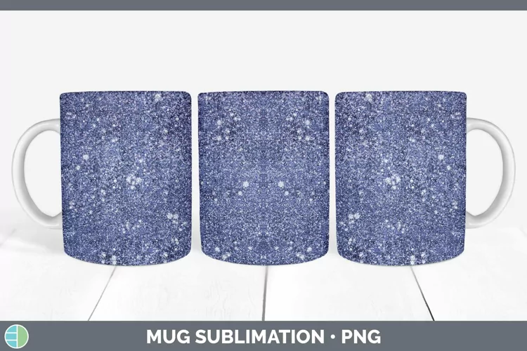Glitter Indigo Mug Wrap Sublimation Coffee Cup Designs