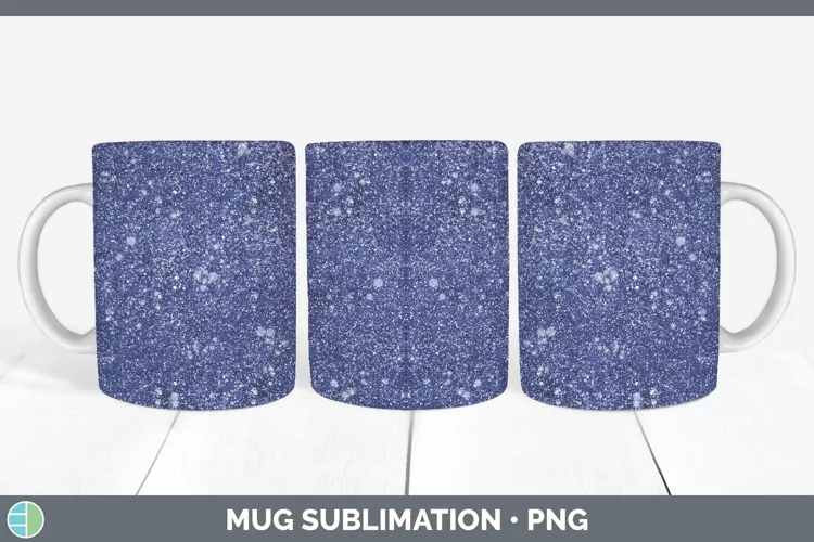 Glitter Indigo Mug Wrap Sublimation Coffee Cup Designs