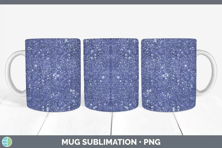 Glitter Indigo Mug Wrap Sublimation Coffee Cup Designs