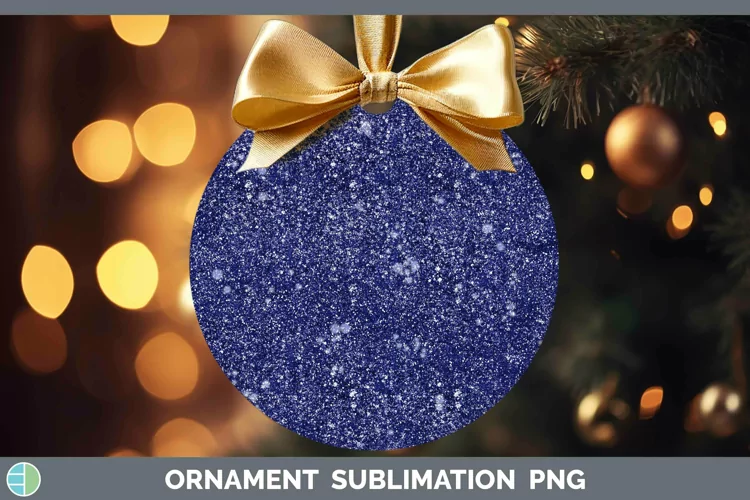Glitter Indigo Ornament Sublimation Bauble Designs