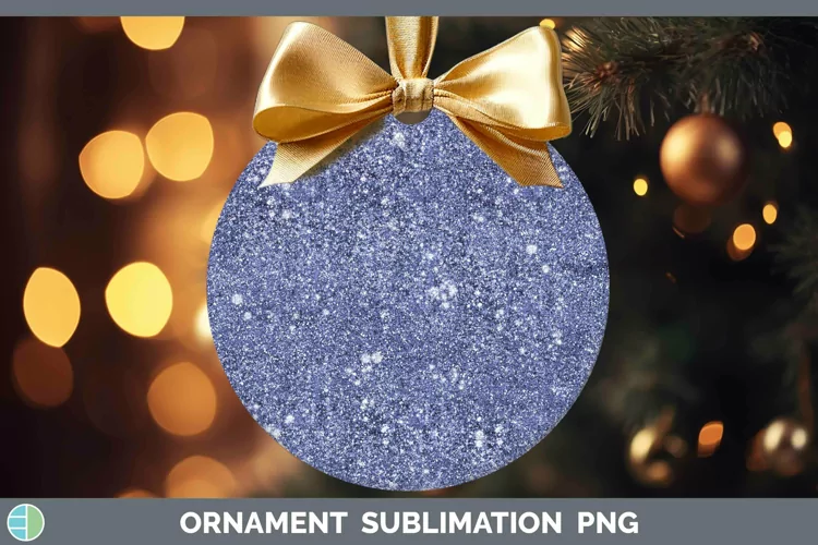 Glitter Indigo Ornament Sublimation Bauble Designs