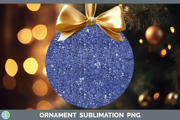 Glitter Indigo Ornament Sublimation Bauble Designs