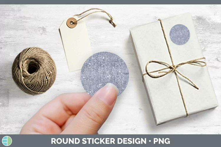 Glitter Indigo Stickers | Round Labels Designs