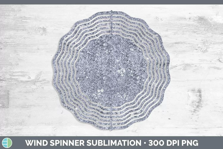 Glitter Indigo Wind Spinner Sublimation Spinner Designs