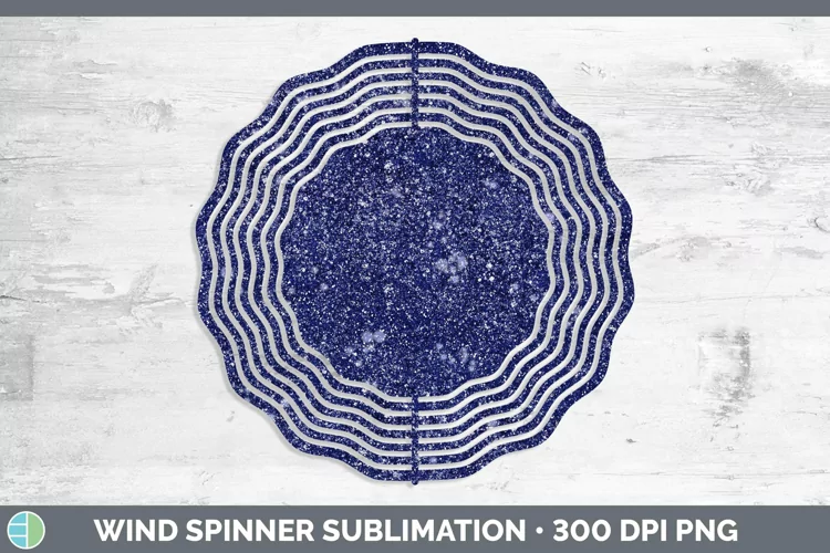 Glitter Indigo Wind Spinner Sublimation Spinner Designs