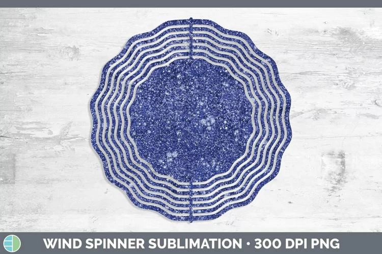 Glitter Indigo Wind Spinner Sublimation Spinner Designs