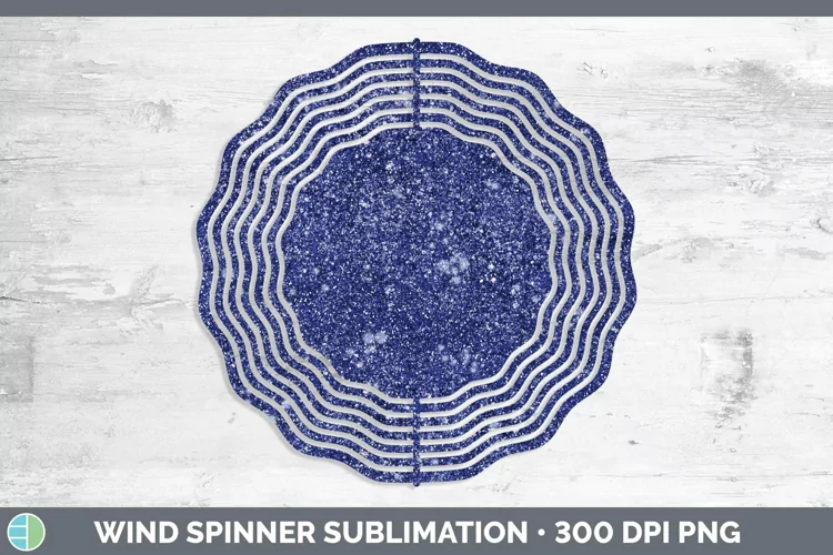 Glitter Indigo Wind Spinner Sublimation Spinner Designs