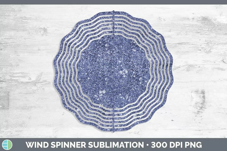 Glitter Indigo Wind Spinner Sublimation Spinner Designs