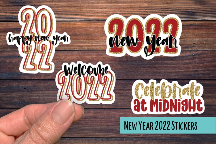 New Year 2022 PNG Sticker Pack example image 1